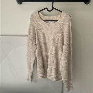 Market & Spruce Cable Knit Crewneck Sweater — Cream